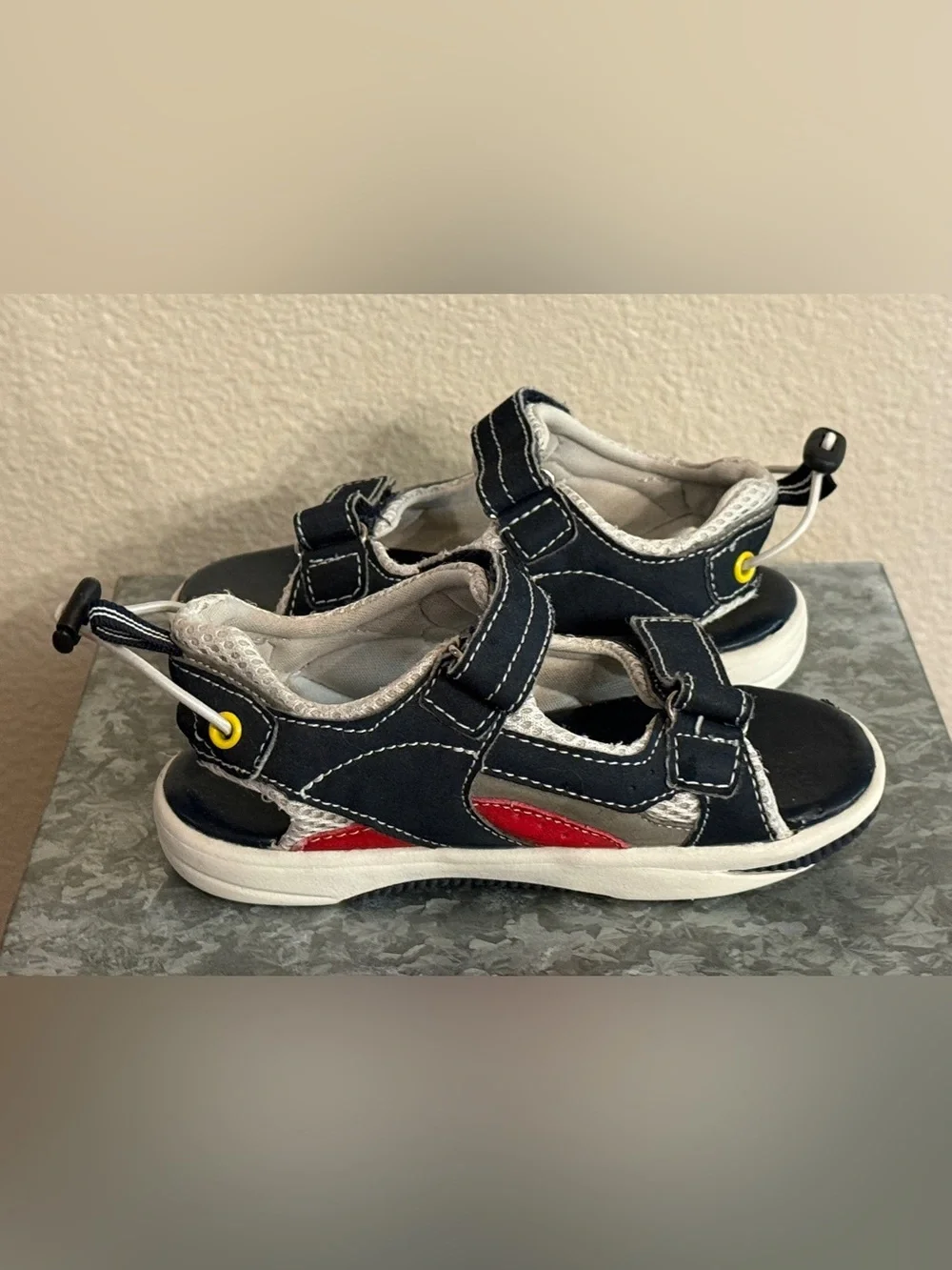 Nautica Kids' Navy and Red Sport Sandals, Size 11